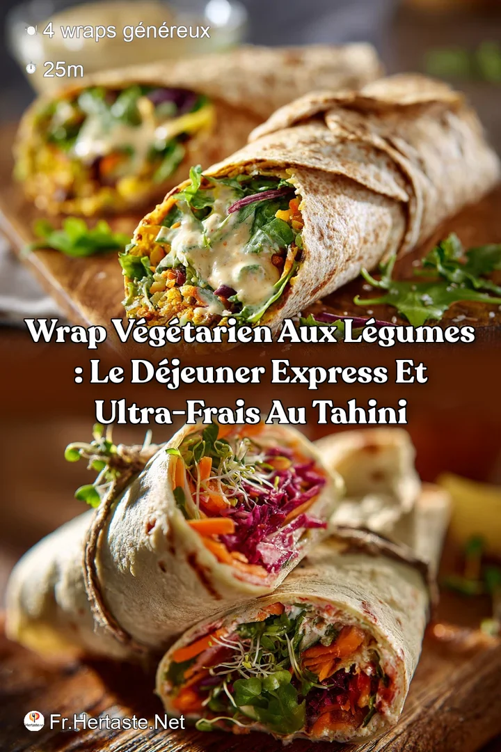 Wrap v&eacute;g&eacute;tarien aux l&eacute;gumes : le d&eacute;jeuner express et ultra-frais au tahini