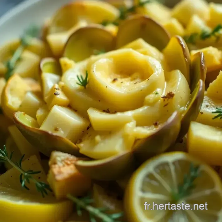 Artichauts &Agrave; La Vapeur Sauce Vinaigrette Citronn&eacute;e presentation