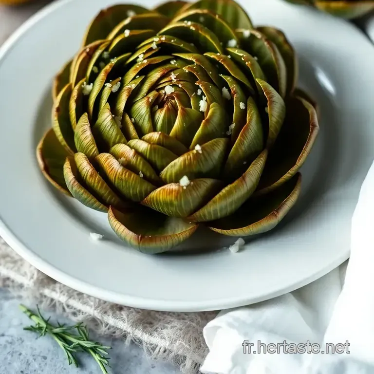 Artichauts Verts R&ocirc;tis &Agrave; L huile D olive Et Citron presentation