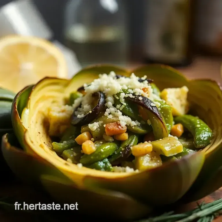 Artichauts Verts R&ocirc;tis &agrave; l Huile d Olive et Citron