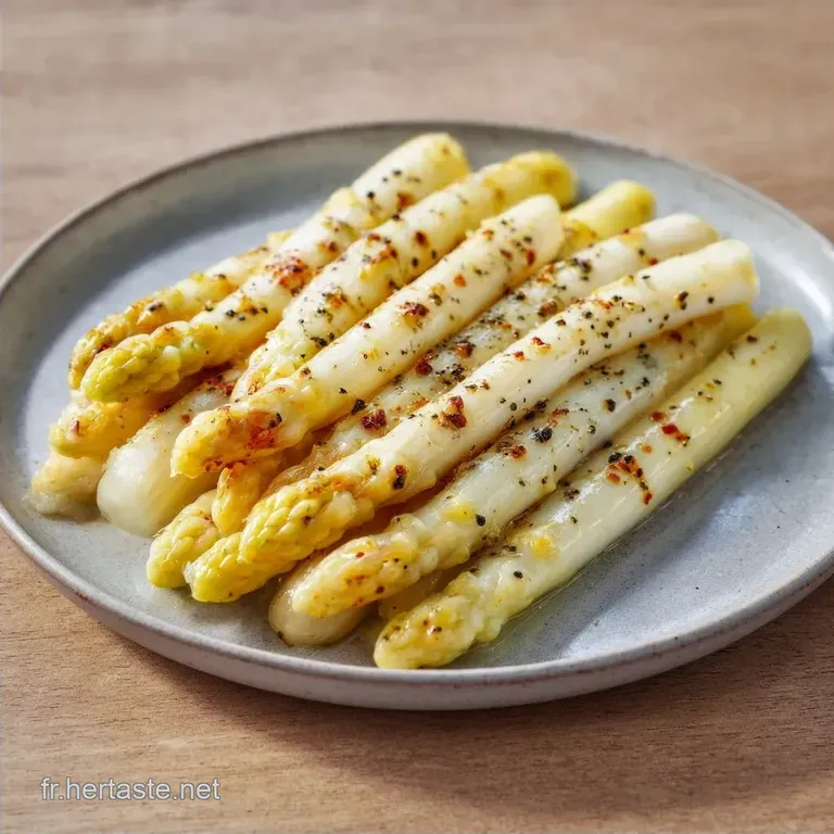 Asperges Blanches Po&ecirc;l&eacute;es : Tendres et Dor&eacute;es