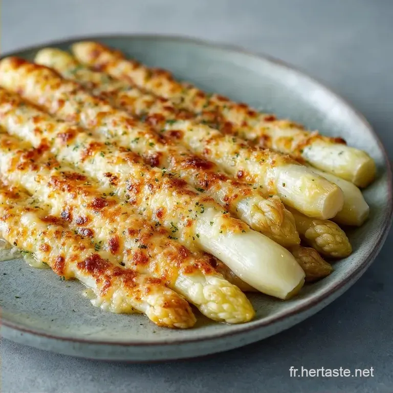 Asperges Blanches Gratin&eacute;es au Parmesan