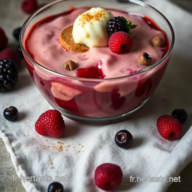 Bac Sucr&eacute; &Agrave; La Cr&egrave;me De Fruits Rouges Et Chocolat presentation