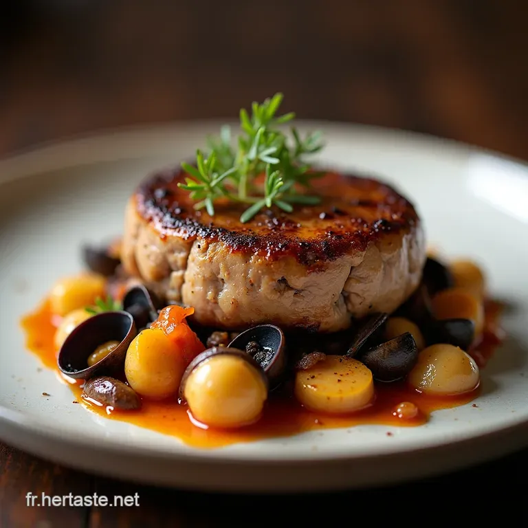 Le Myst&egrave;re dAutomne B&oelig;uf Brais&eacute; au Pinot Noir C&egrave;pes et Ch&acirc;taignes