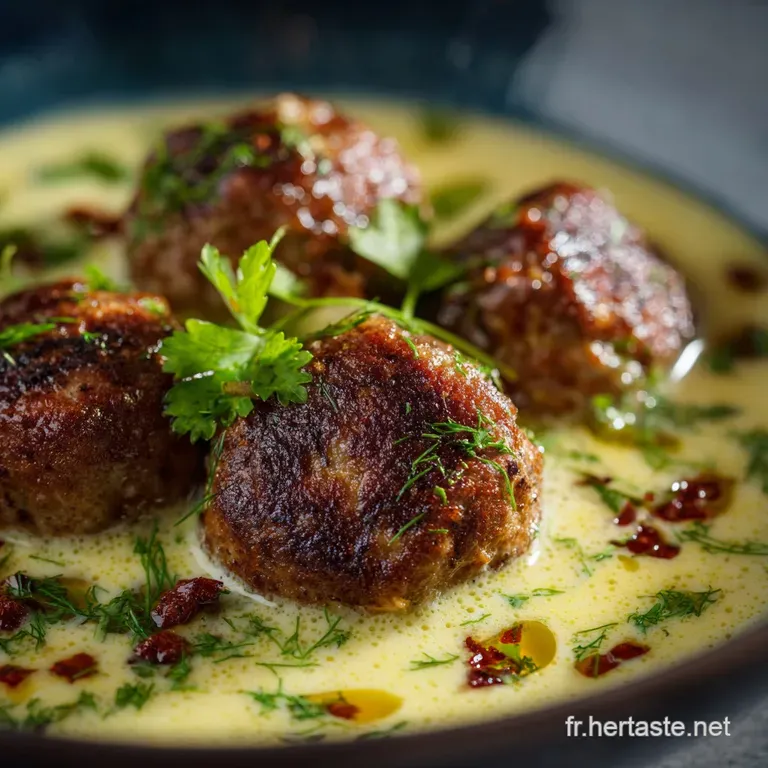 Boulettes de Viande au Bouillon Cr&eacute;meux de Coco et Citronnelle