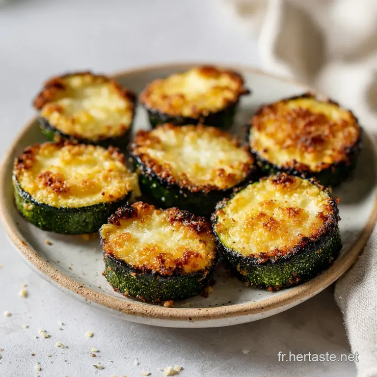 An artful arrangement of light, crisp zucchini fritters drizzled with a creamy sauce, garnished with fresh herbs.