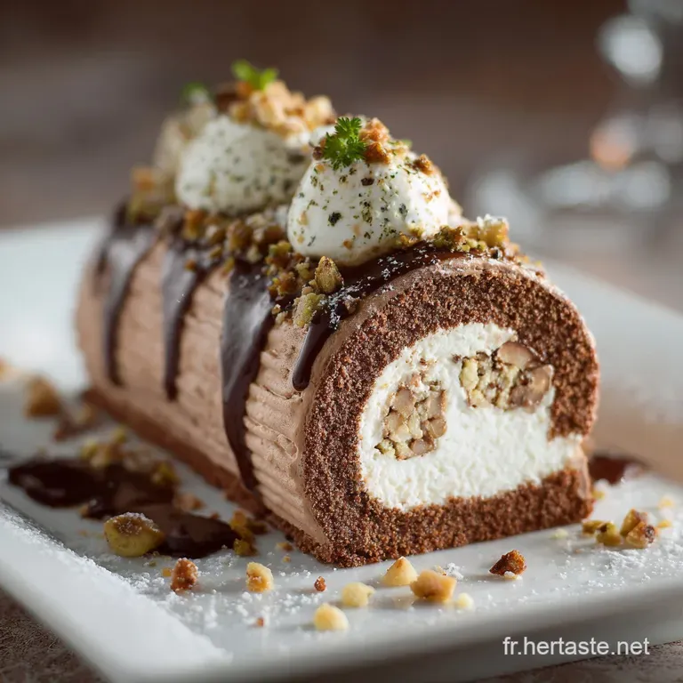 B&ucirc;che de No&euml;l Chocolat Noir et Cr&egrave;me Mascarpone A&eacute;rienne