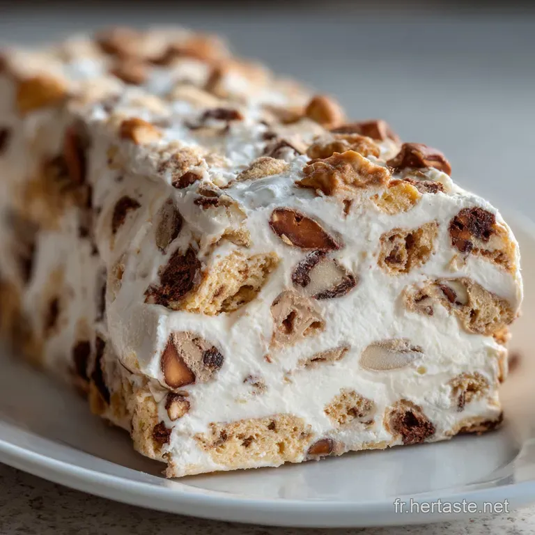 B&ucirc;che Au Nougat Glac&eacute; Proven&ccedil;ale Miel-Amandes Facile presentation