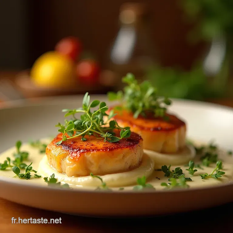 Dos De Cabillaud R&ocirc;ti Cr&egrave;me L&eacute;g&egrave;re Au Chorizo Fum&eacute; Et Citron Vert presentation