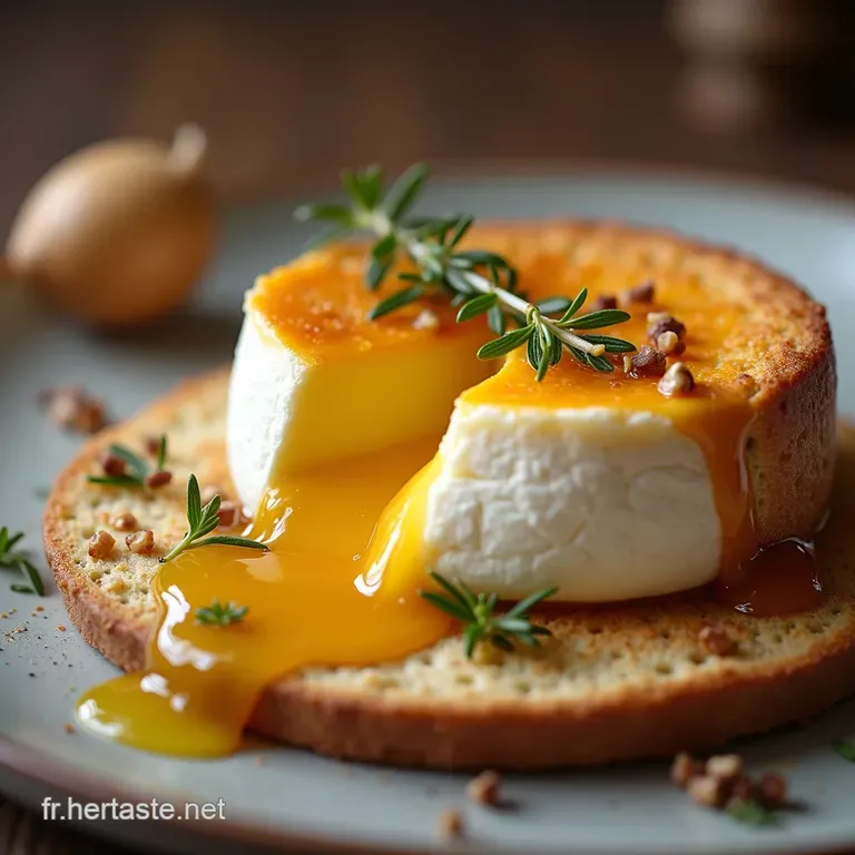 Camembert Croustillant au Miel Noix et Thym Frais Le C&oelig;ur Coulant