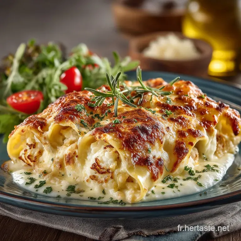 Cannellonis Ricottaparmesan Sauce Tomate Fra&icirc;che Et Basilique presentation