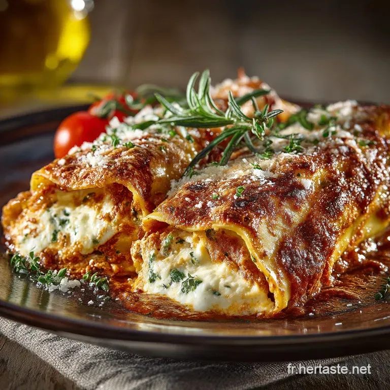 Cannellonis RicottaParmesan Sauce Tomate Fra&icirc;che et Basilique