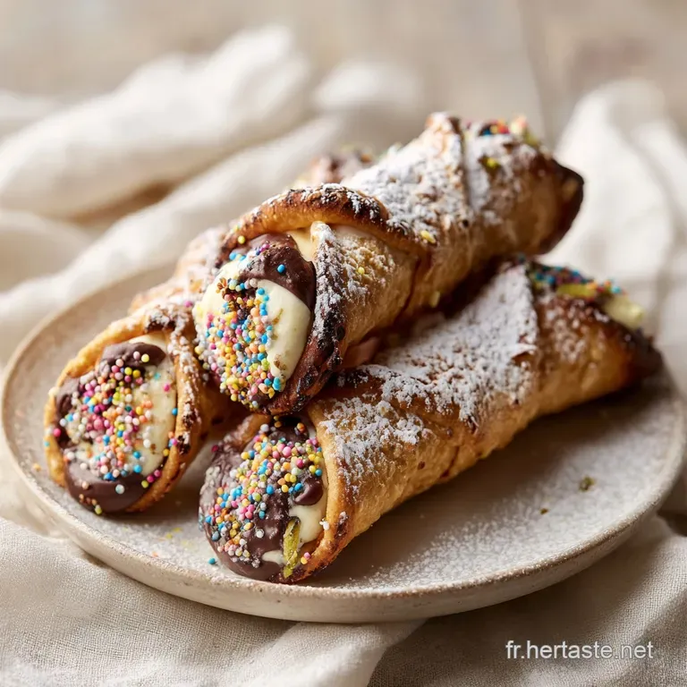 A single cannolo, piped full of sweet ricotta and topped with candied orange peel, rests elegantly on a white plate.