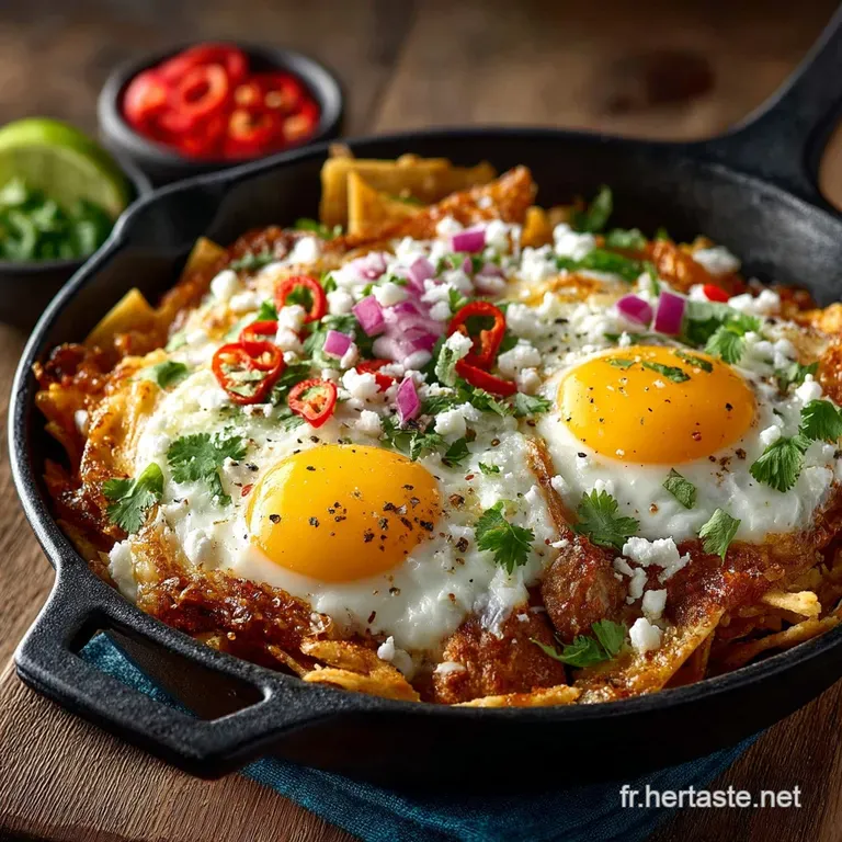 Les Chilab&eacute;n&eacute;dicte Tortillas Croustillantes Sauce Poblano Cr&eacute;meuse Et &OElig;ufs Poch&eacute;s Parfaits presentation