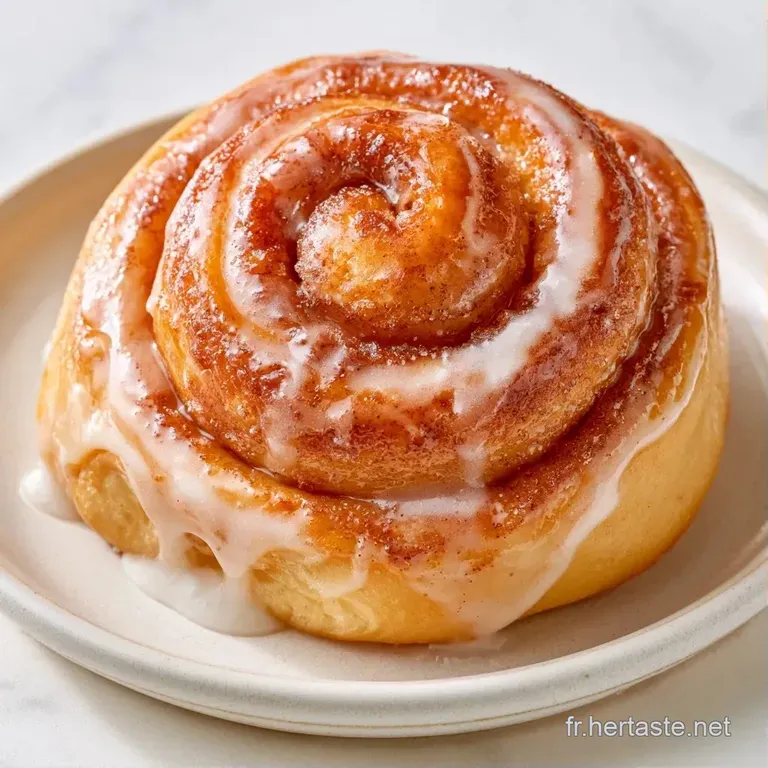 Brioches moelleuses dispos&eacute;es sur une assiette blanche, d&eacute;cor&eacute;es de filets de cr&egrave;me sucr&eacute;e et d'une touche de cannelle.