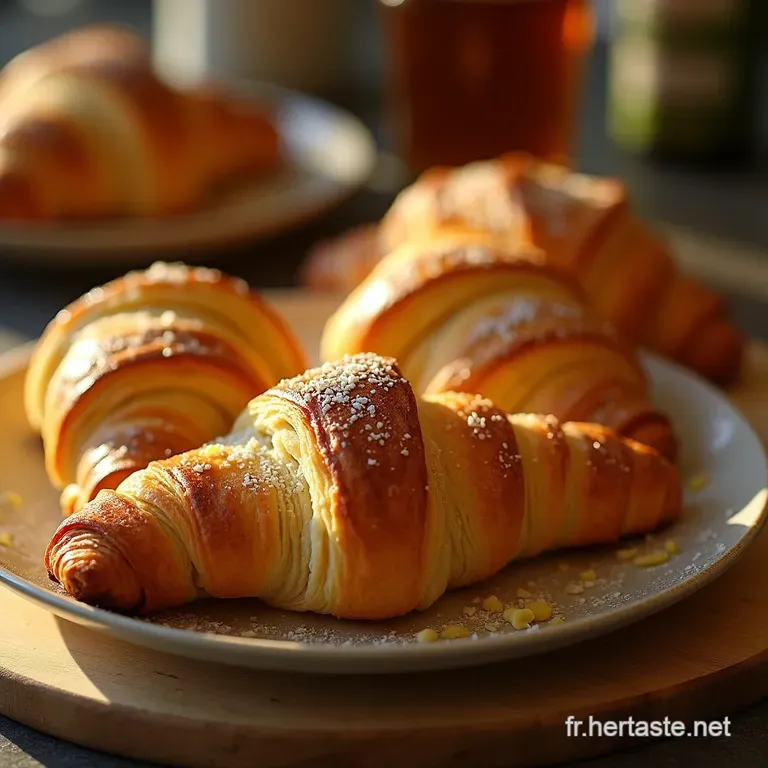 Les Croissants Le Matin Express Feuilletage Maison Garnis Dun Cheddar Miforte Et Ciboulette presentation