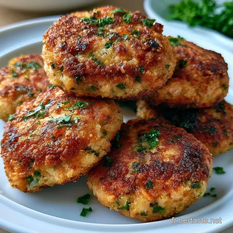 Trois croquettes croustillantes align&eacute;es avec une sauce onctueuse et un quartier de citron jaune vif et juteux.