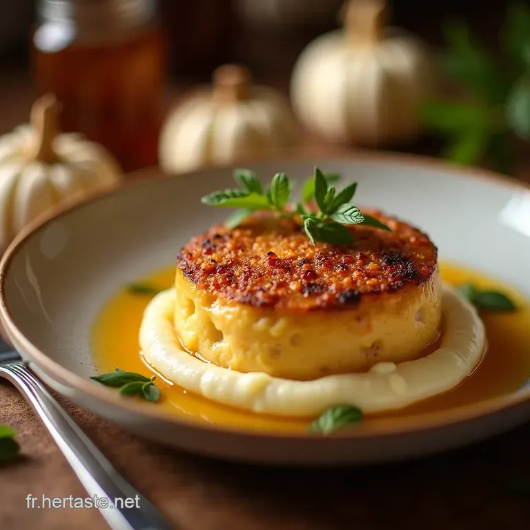 Le Croustillant Dautomne Crumble De Potimarron R&ocirc;ti Au Miel Et C&oelig;ur Fondant De Ch&egrave;vre Frais presentation