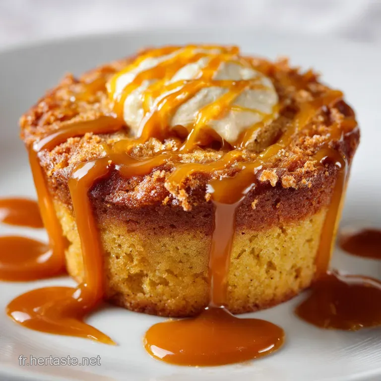 Cupcake Au Caramel Beurre Sal&eacute; C&oelig;ur Coulant Gla&ccedil;age Meringue presentation