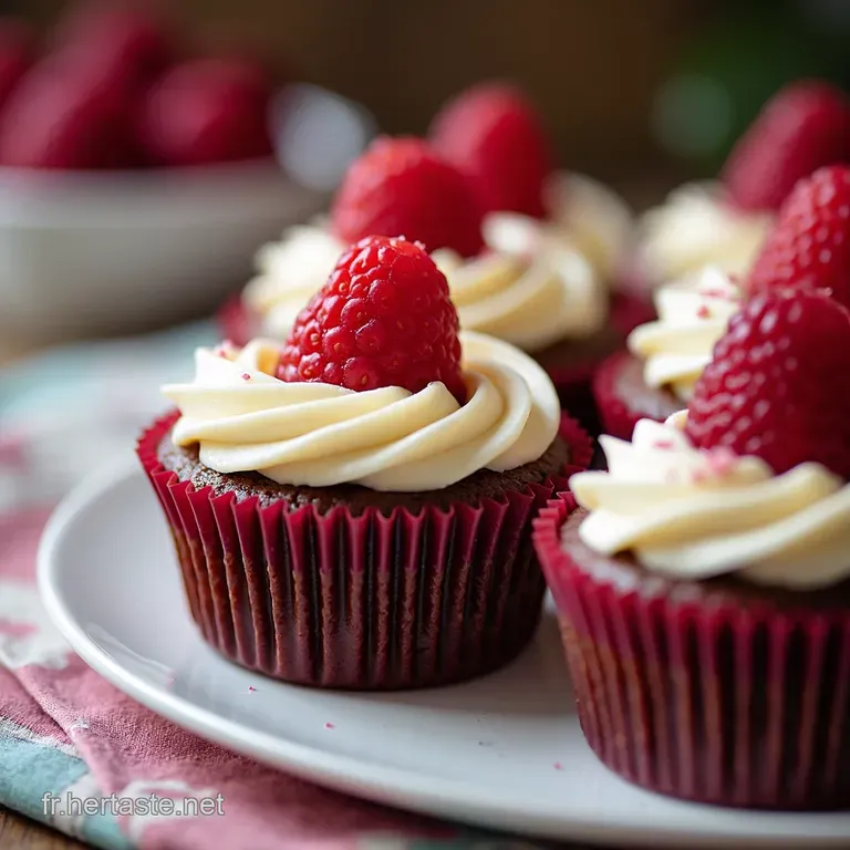 Cupcakes Framboise Chocolat Blanc L&Eacute;l&eacute;gance Acidul&eacute;e