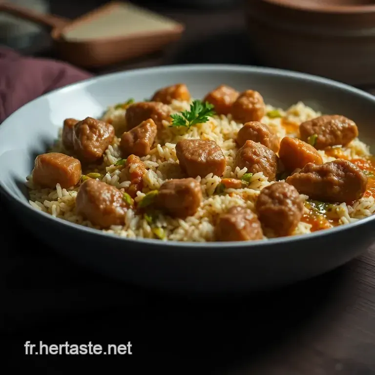 Curry Doux De Poulet Au Riz Basmati presentation