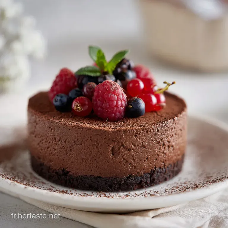 A swirled portion of creamy mascarpone and chocolate dessert in a glass, garnished with a fresh raspberry.