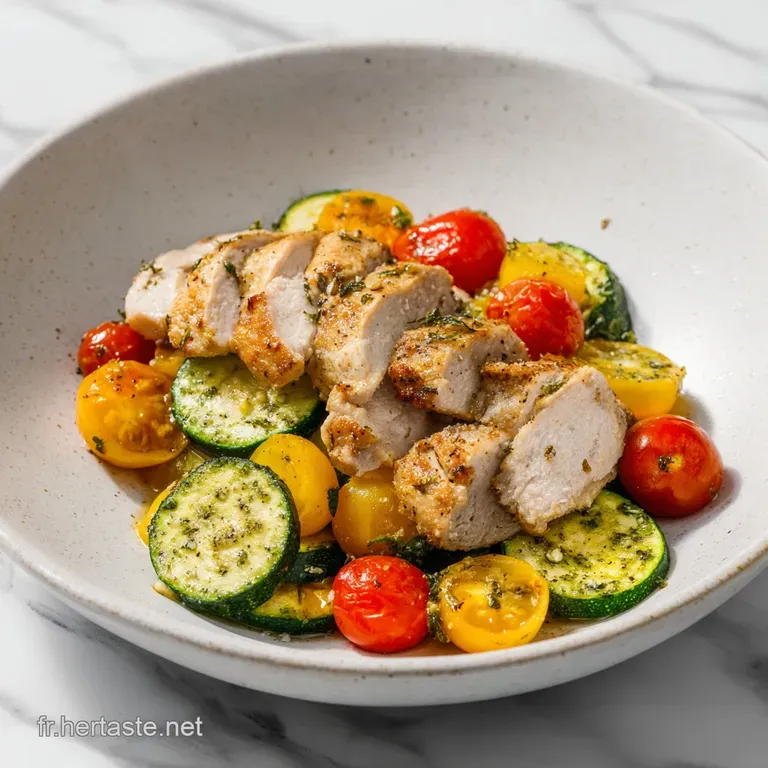 &Eacute;minc&eacute; de Poulet aux Courgettes et Tomates Cerises