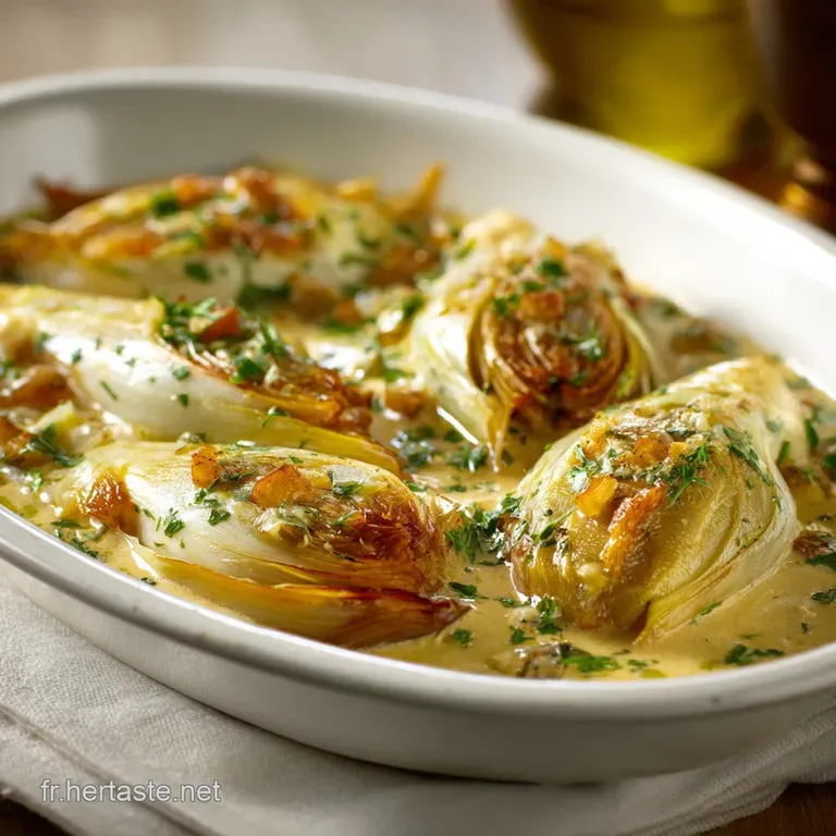 Endives Brais&eacute;es &Agrave; La Sauce Moutarde : Le Secret Des Endives Fondantes. presentation