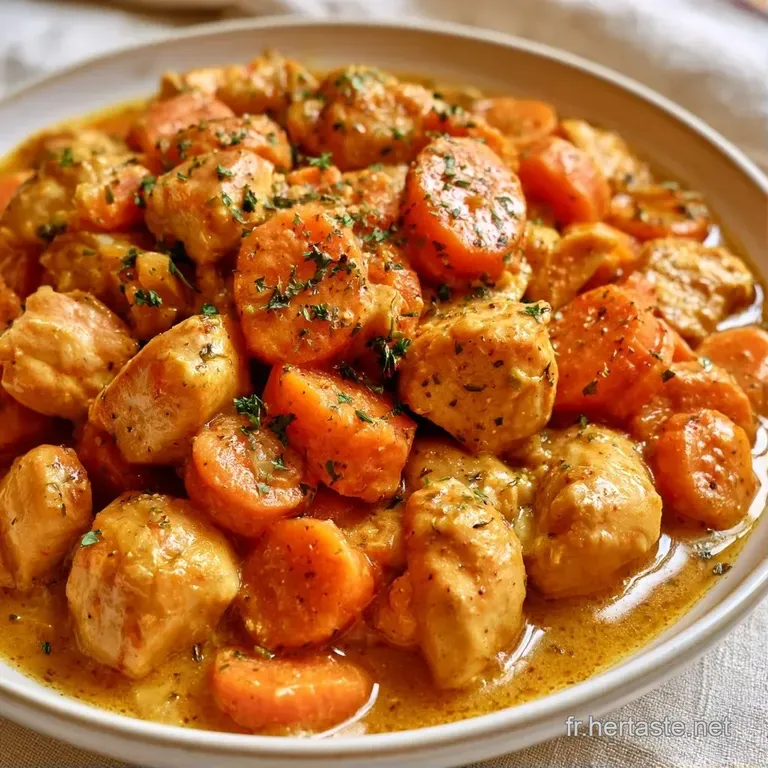 Assiette blanche moderne pr&eacute;sentant une sauce jaune vibrante, parsem&eacute;e de coriandre fra&icirc;che et de grains de riz blancs.