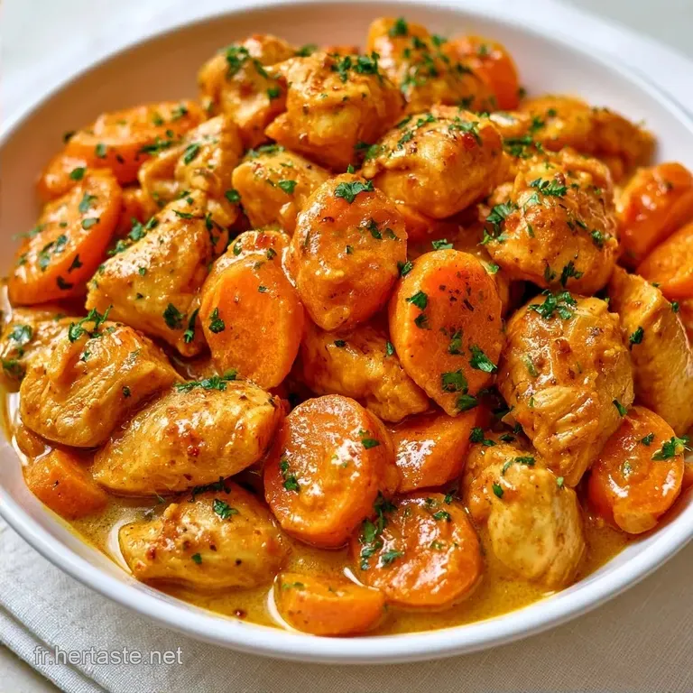 Escalope de Poulet au Curry Oignons aux Carottes