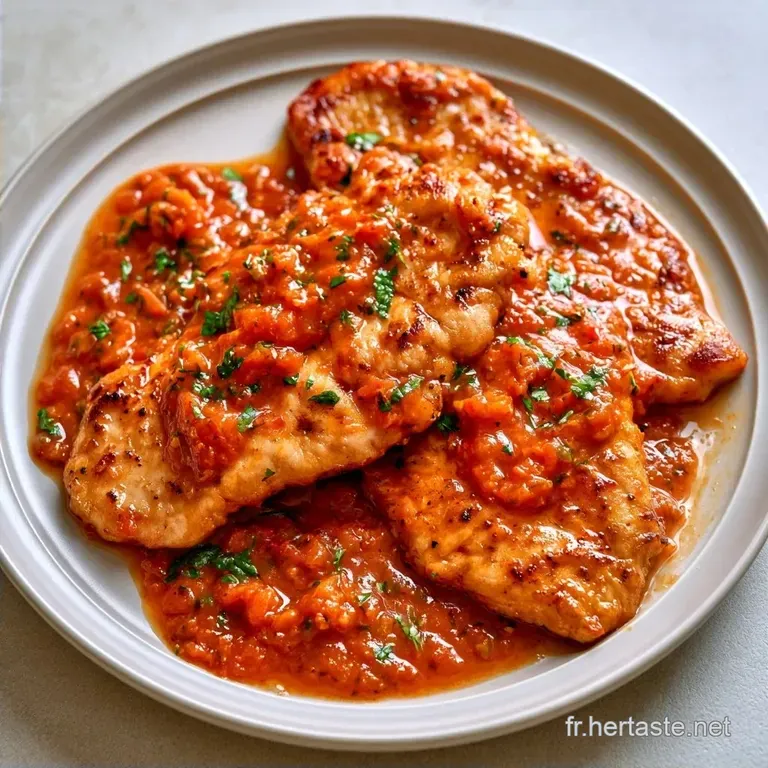 Escalopes Poulet Paprika Tomate en 30 Minutes