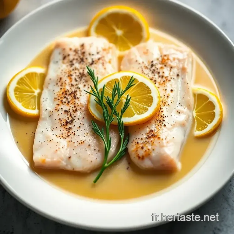 Filets De Loup De Mer Po&ecirc;l&eacute;s Au Citron Et Aux Herbes presentation