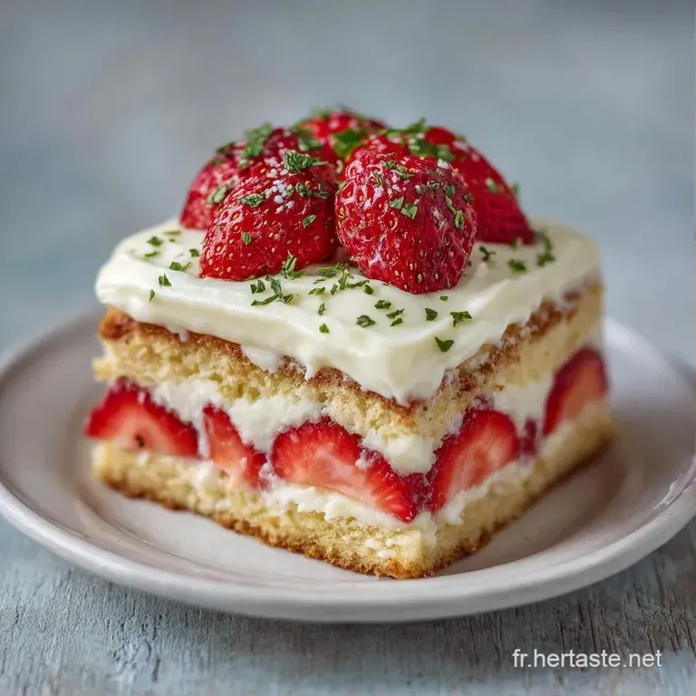 Tranche de g&acirc;teau r&eacute;v&eacute;lant des couches de cr&egrave;me blanche et biscuit dor&eacute;, pos&eacute;e sur une assiette blanche minimaliste.