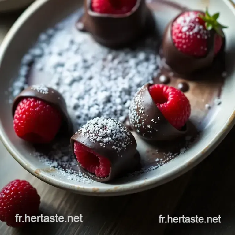 Framboises Enrob&eacute;es De Chocolat presentation