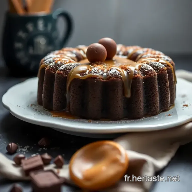 G&acirc;teau Bonbon : Un D&eacute;lice Sucr&eacute; Au Chocolat Et Caramel presentation