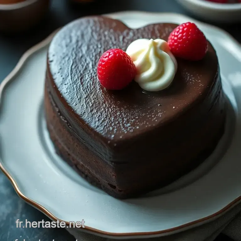 G&acirc;teau Coeur Fondant Au Chocolat presentation