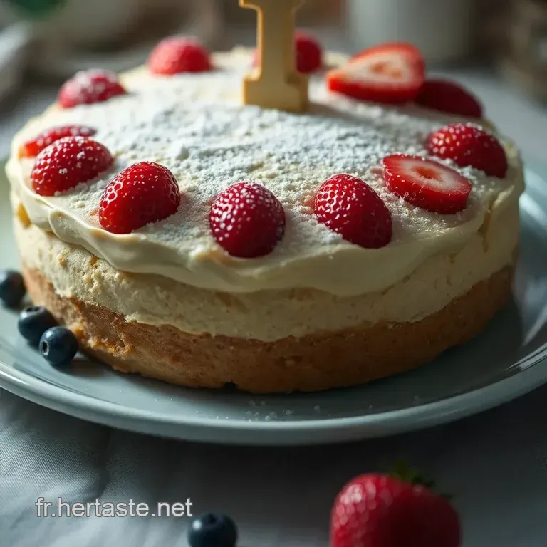 G&acirc;teau Doux Et Fruit&eacute; Pour La Premi&egrave;re Ann&eacute;e presentation