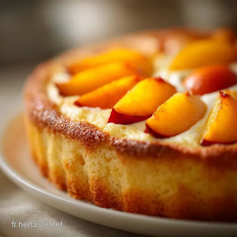 G&acirc;teau l&eacute;ger au Yaourt et aux P&ecirc;ches : Le Nuage de Go&ucirc;ter Moelleux