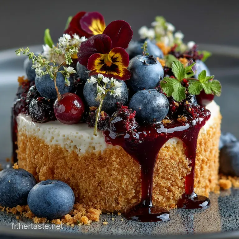 Le Moelleux Dor&eacute; G&acirc;teau De Ma&iuml;s Rustique Aux Bleuets Sauvages presentation