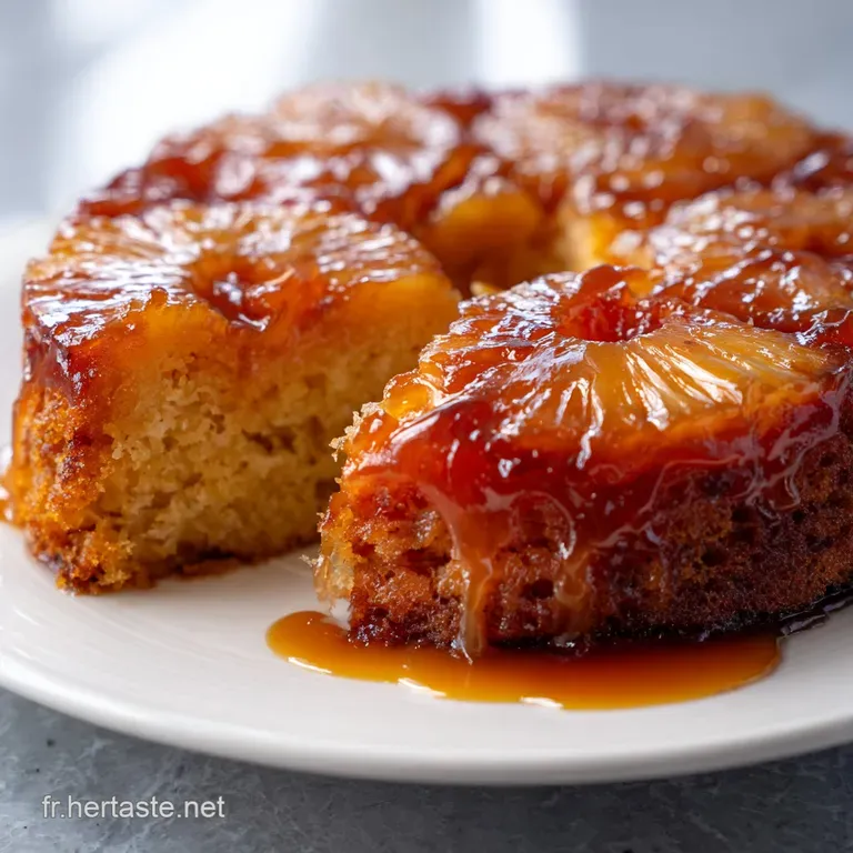 Gâteau Semoule Ananas Renversé au Caramel Ambré