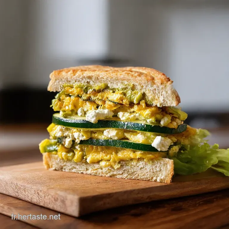 Gaufres Courgette Feta Club Sandwich &Agrave; La Fran&ccedil;aise presentation