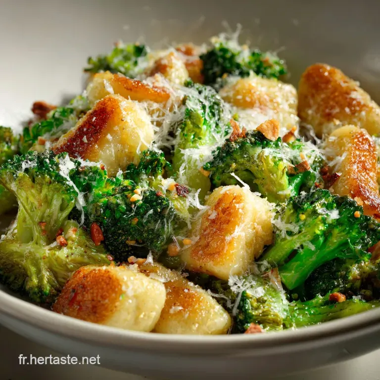 Gnocchis Verts Brocolis Parmesan et Beurre Noisette Croustillant