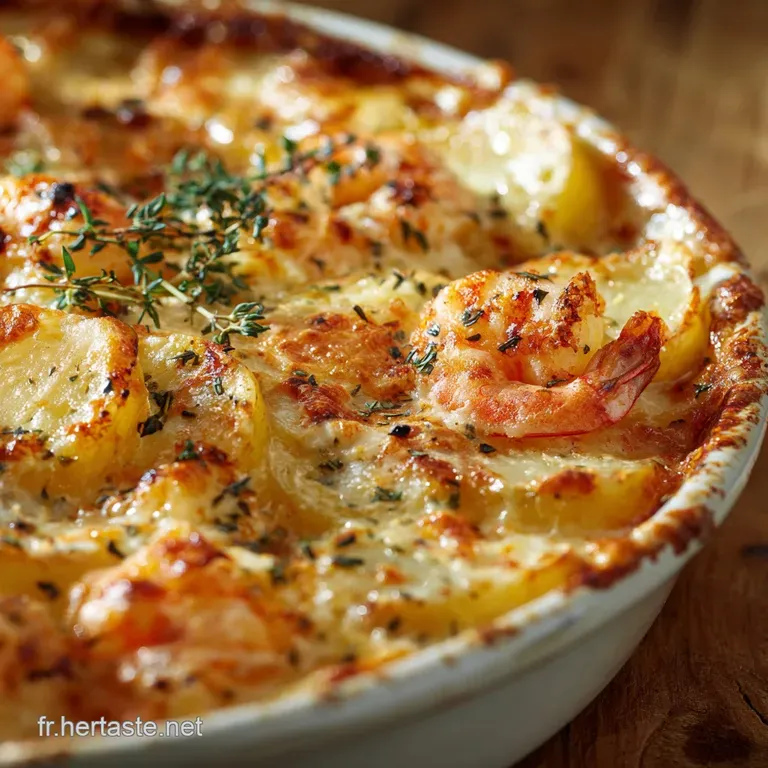 Gratin L&eacute;ger aux Crevettes et Pommes de Terre la version sans complexe