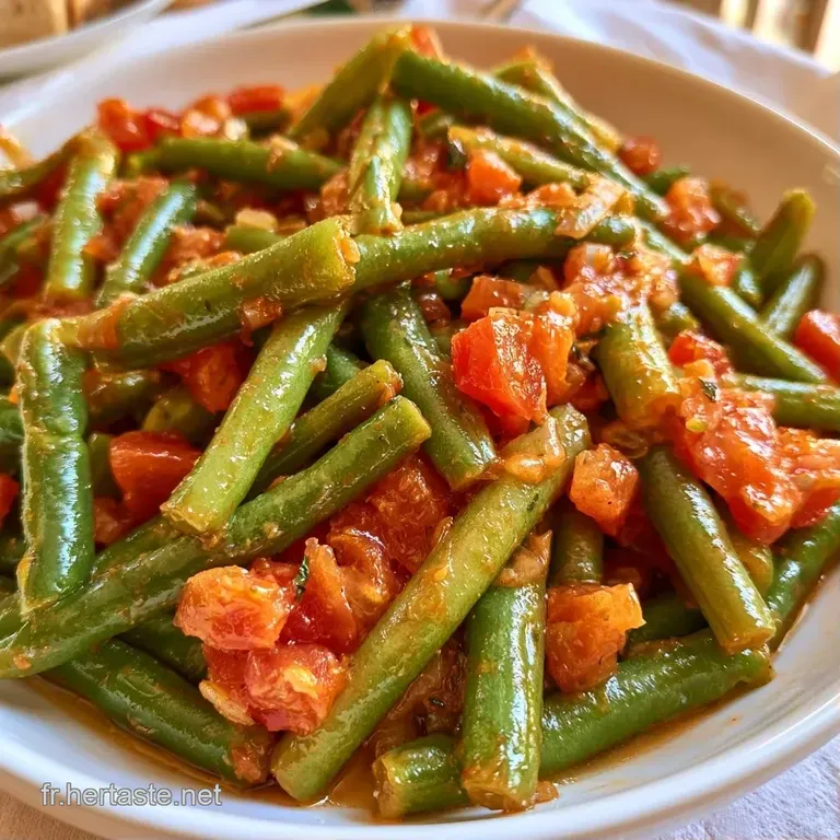Haricots d'un vert &eacute;clatant dress&eacute;s avec soin, napp&eacute;s d'huile d'olive luisante et d'un voile de parmesan blanc.