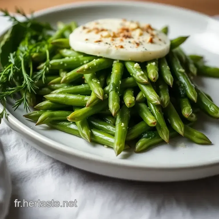 Haricots Verts Saut&eacute;s &Agrave; L ail Et Aux Amandes presentation