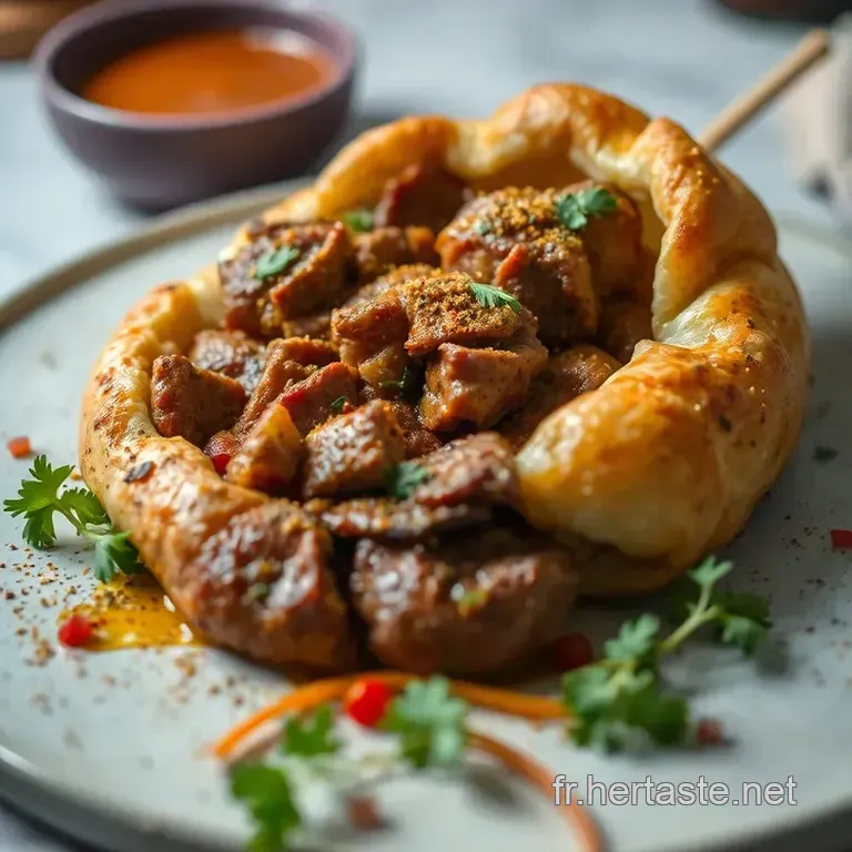 Kebab En Galette : Saveur Orientale Dans Une Cro&ucirc;te Croquante presentation