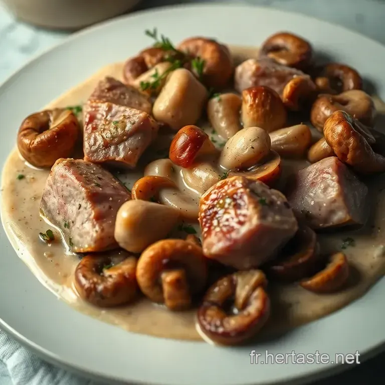 Lapin Aux Champignons Et Cr&egrave;me: Une Douceur De La Campagne Fran&ccedil;aise presentation