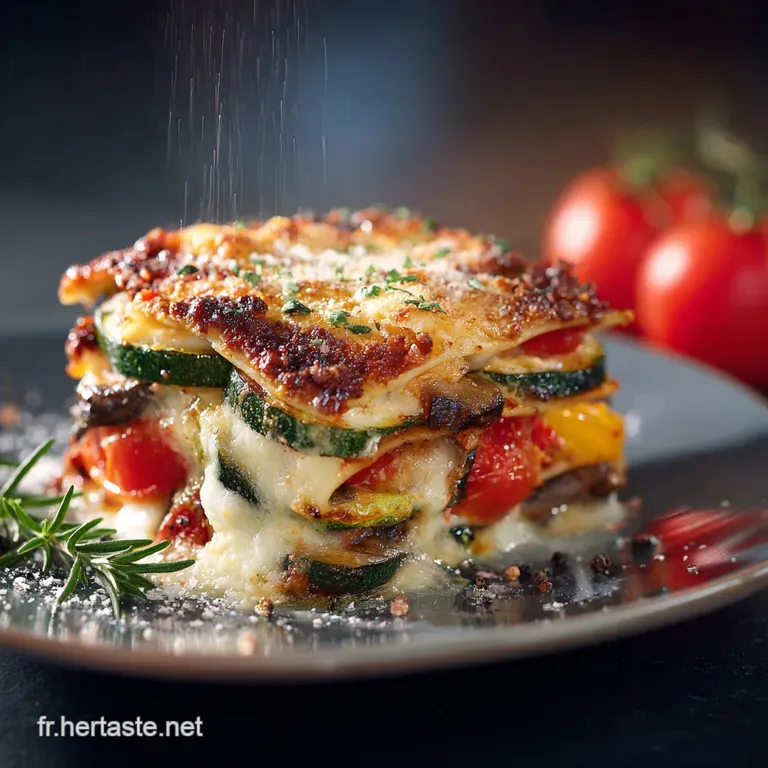 Lasagnes V&eacute;g&eacute;tales Soleil Du Sud Aux L&eacute;gumes R&ocirc;tis Et Trois Fromages presentation