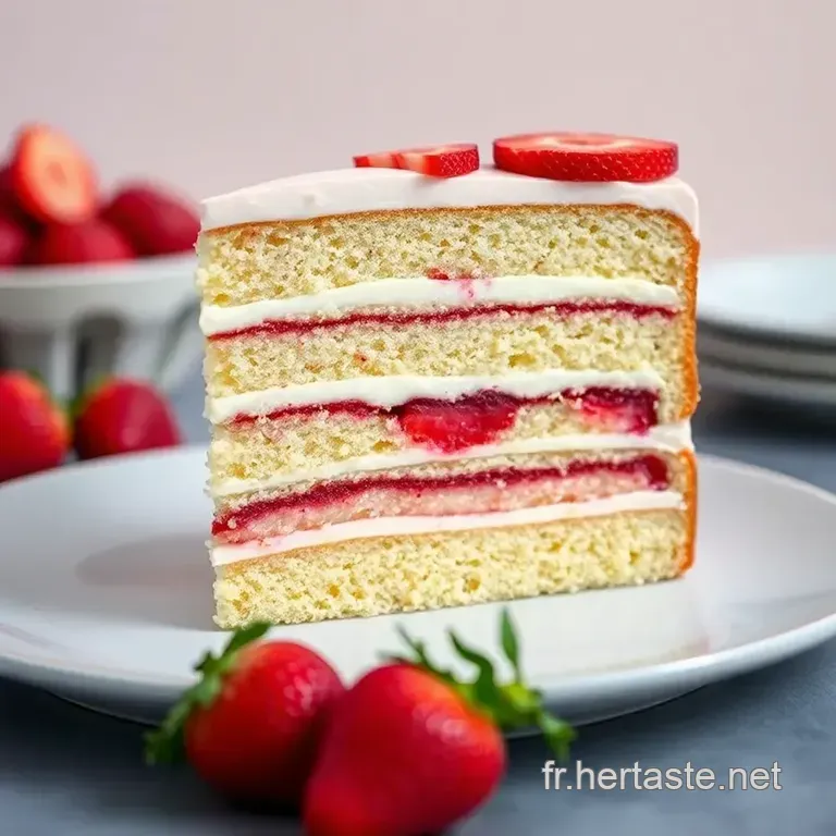 Le Layer Cake Fraise &Eacute;l&eacute;gant presentation