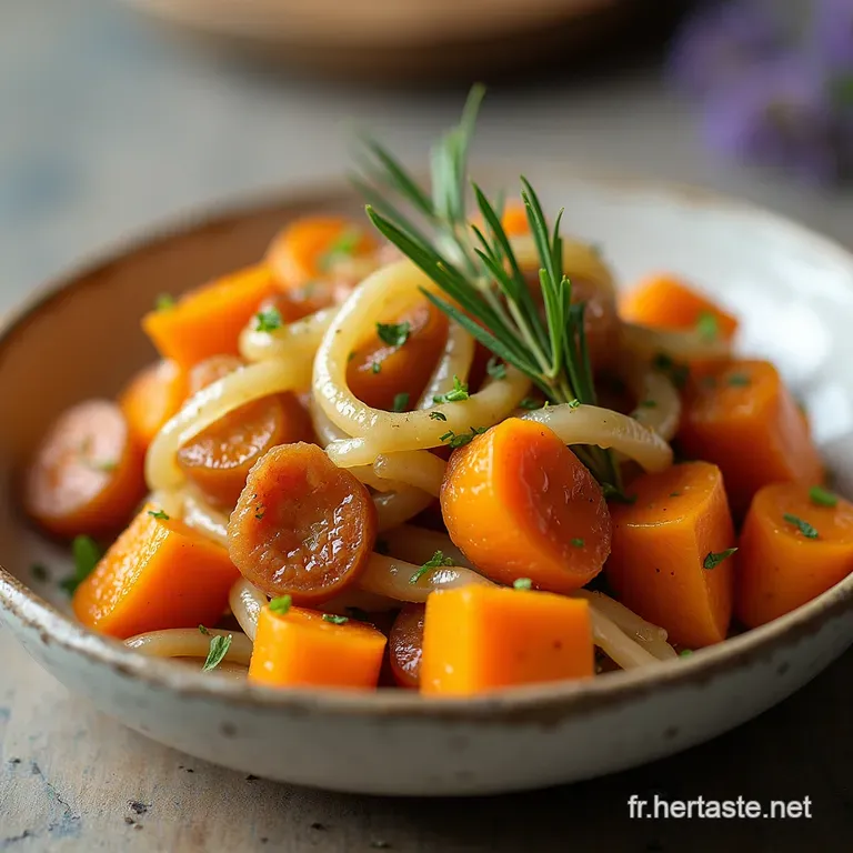 L&eacute;gumes dHiver Confits Douceur du Terroir Carottes Panais et Oignons Glac&eacute;s au Miel de Lavande